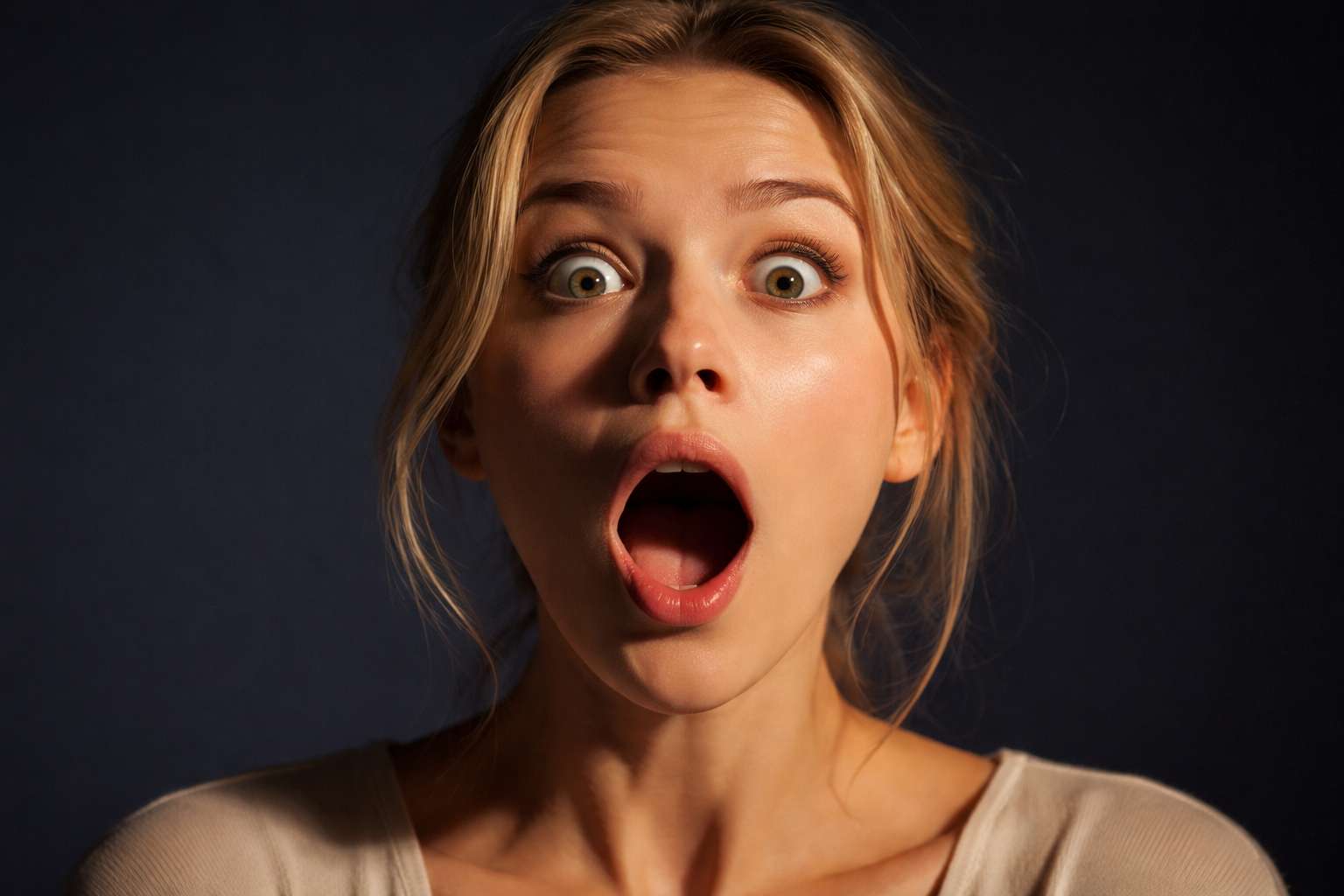 Why Your YouTube Thumbnails Aren’t Getting Clicks 3 Creative concept photograph of a human face showing an exaggerated shocked expression with wide eyes and open mouth